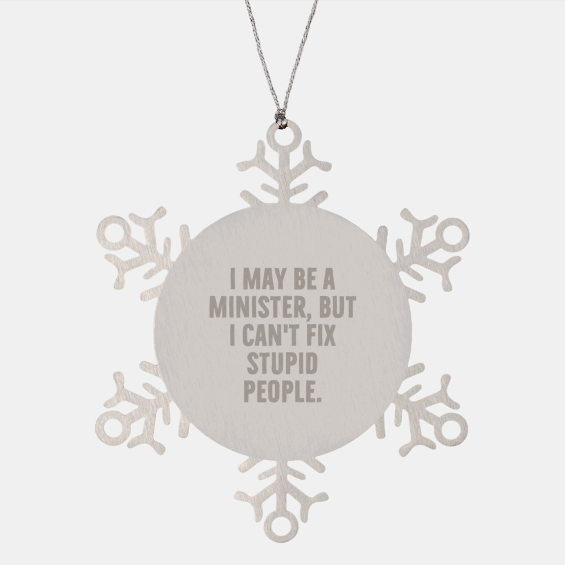 Funny Minister Snowflake Ornaments for Minister Gifts from Friends, Unique Christmas Unique Gifts for Minister, Snowflake Ornaments Gift for Minister - Image 1
