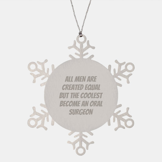 Funny Oral Surgeon Gifts from Men to Oral Surgeon Friends - Christmas Unique Gifts Snowflake Ornament - Image 1