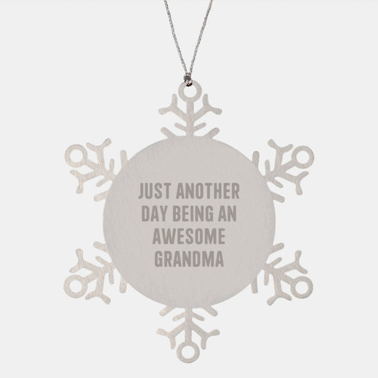Christmas Gift Awesome Grandma Snowflake Ornament - Surprise for an Aunt - Image 1