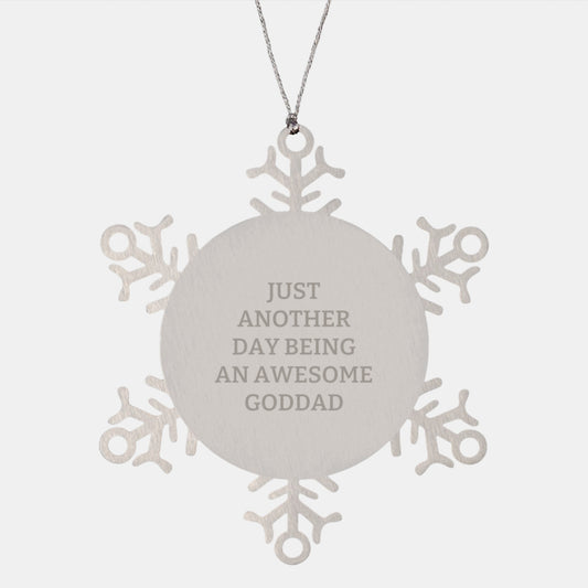 Goddad Gifts from Men - Funny Snowflake Ornament for Dad, Unique Christmas Unique Gifts for Him - Image 1