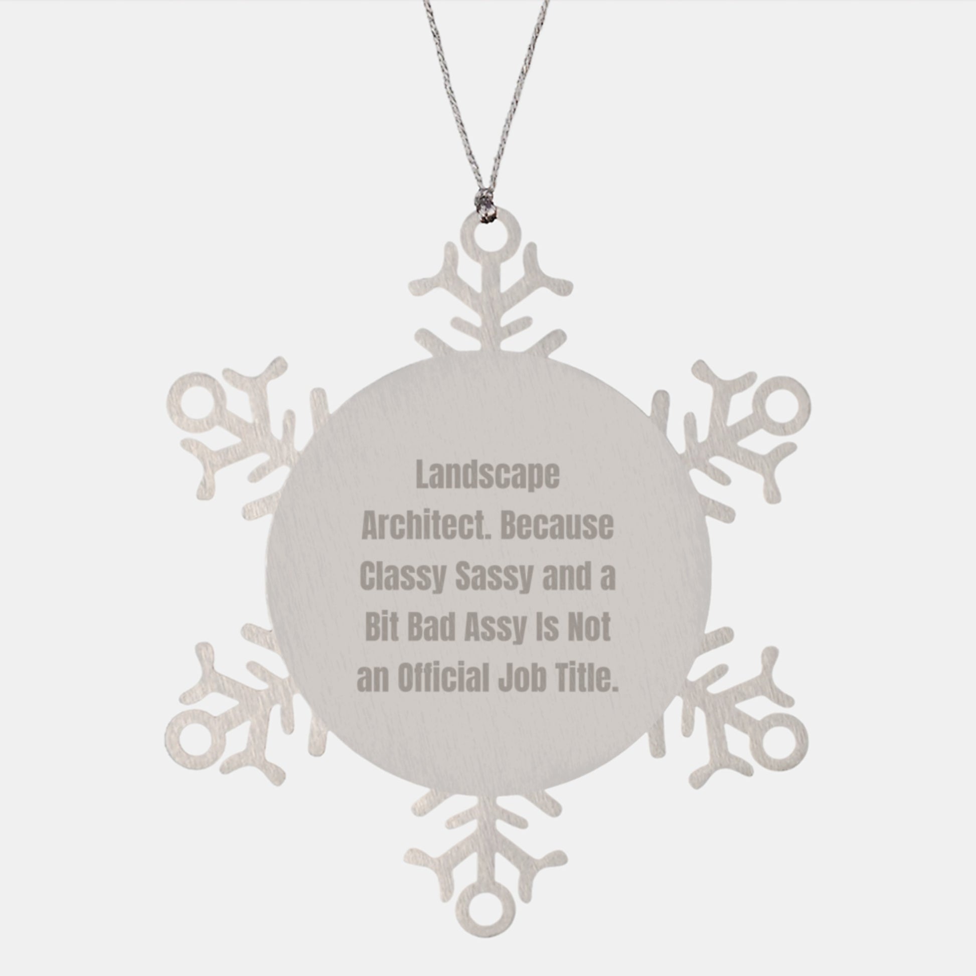 Landscape Architect Gifts, Funny Snowflake Ornament, Gifts from Coworkers, Gifts for Landscape Architects, Classy Sass Christmas Unique Gifts - Image 1