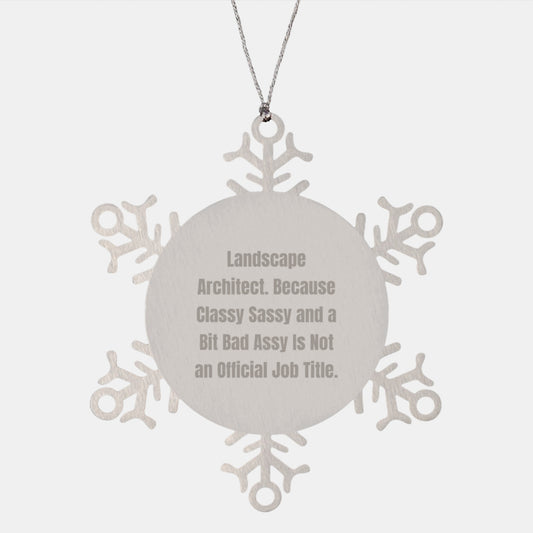 Landscape Architect Gifts, Funny Snowflake Ornament, Gifts from Coworkers, Gifts for Landscape Architects, Classy Sass Christmas Unique Gifts - Image 1