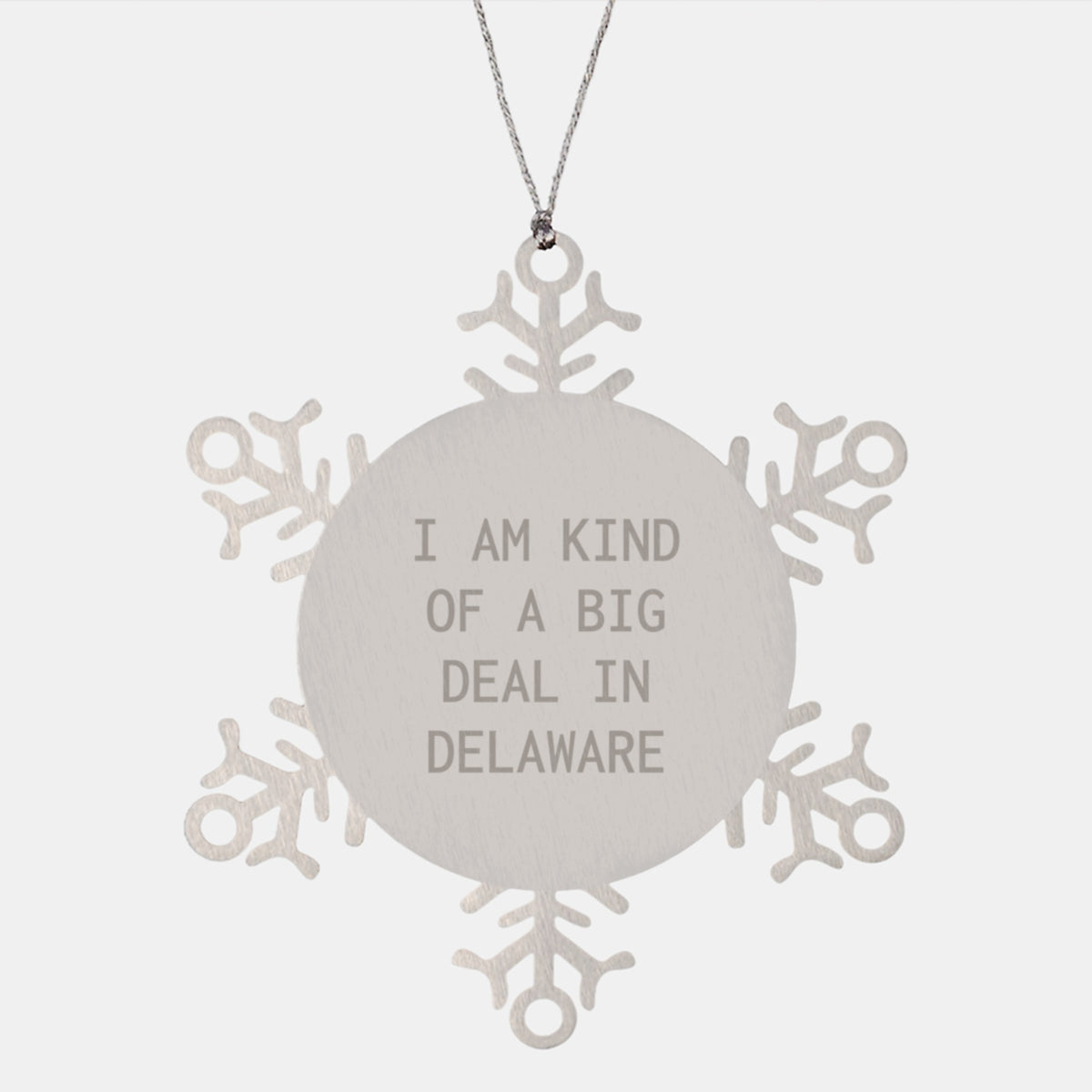 Humorous Delaware Snowflake Ornament for Friends shatterproof steel Gift - Image 1