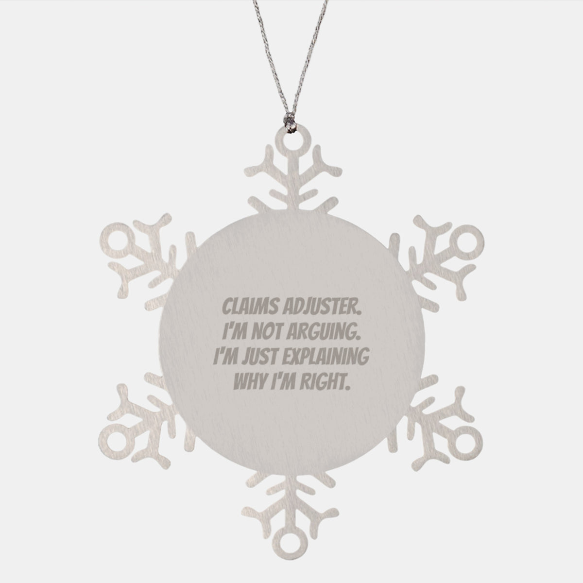 Claims Adjuster Snowflake Ornament Essential Gift for a Best Friend - Image 1
