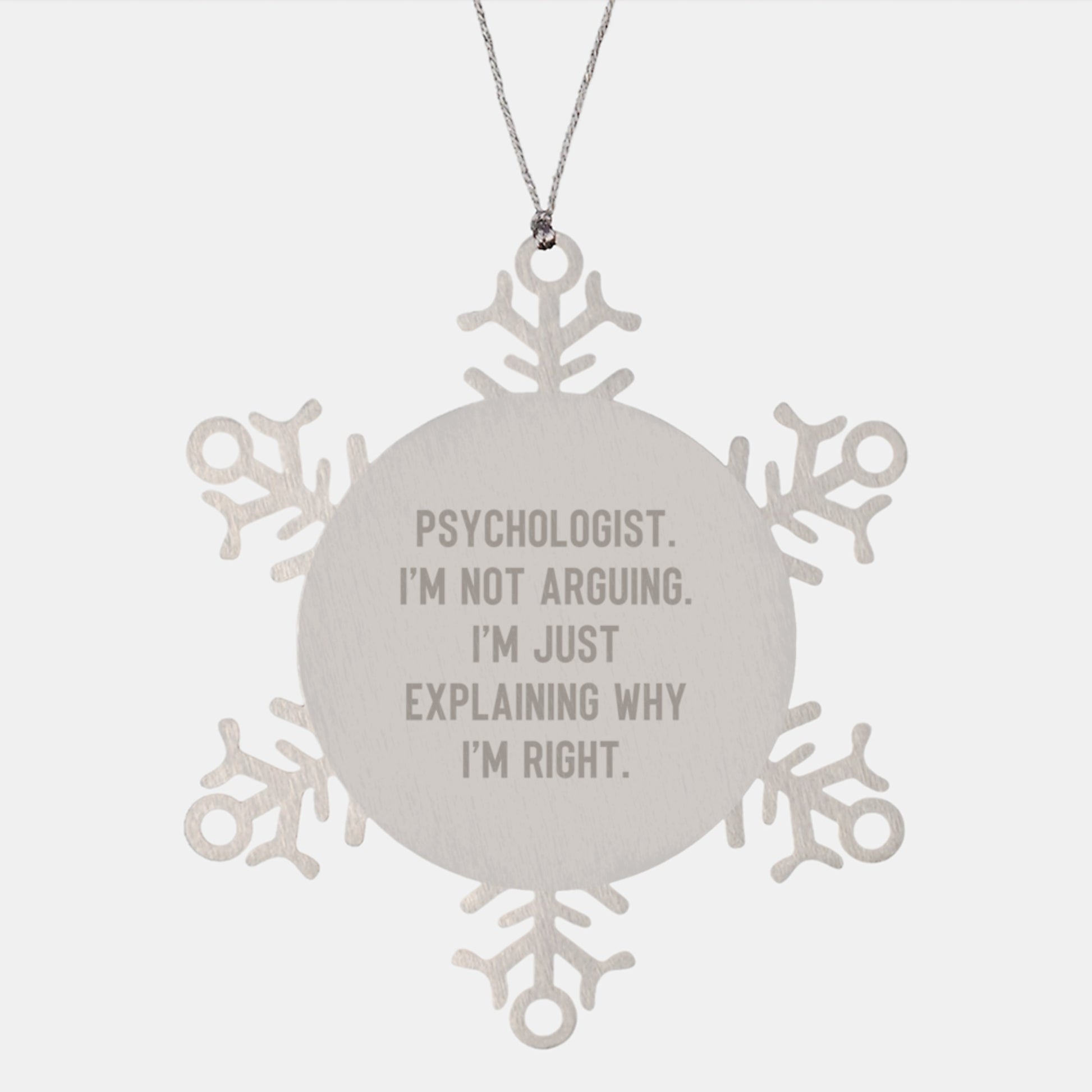 Funny Psychologist Gifts from Friends for Christmas Unique Snowflake Ornaments - Image 1