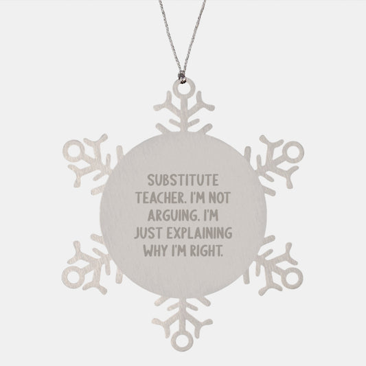 Substitute Teacher Favorite Snowflake Ornament for Kids Christmas Gift - Image 1