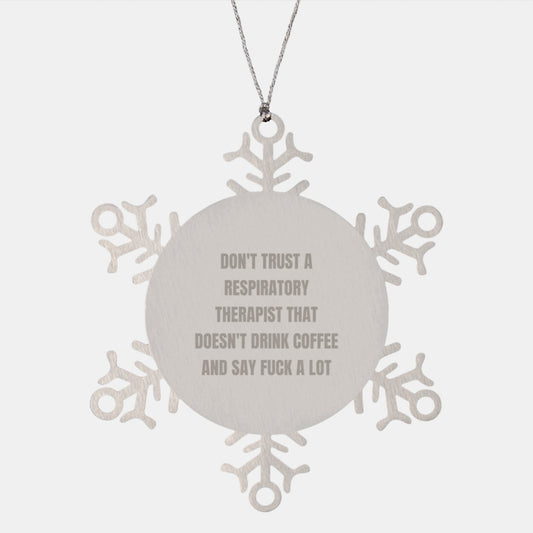 Funny Respiratory Therapist Gifts, Snowflake Ornament for Christmas Unique Presents from Men to Respiratory Therapist Friends - Image 1