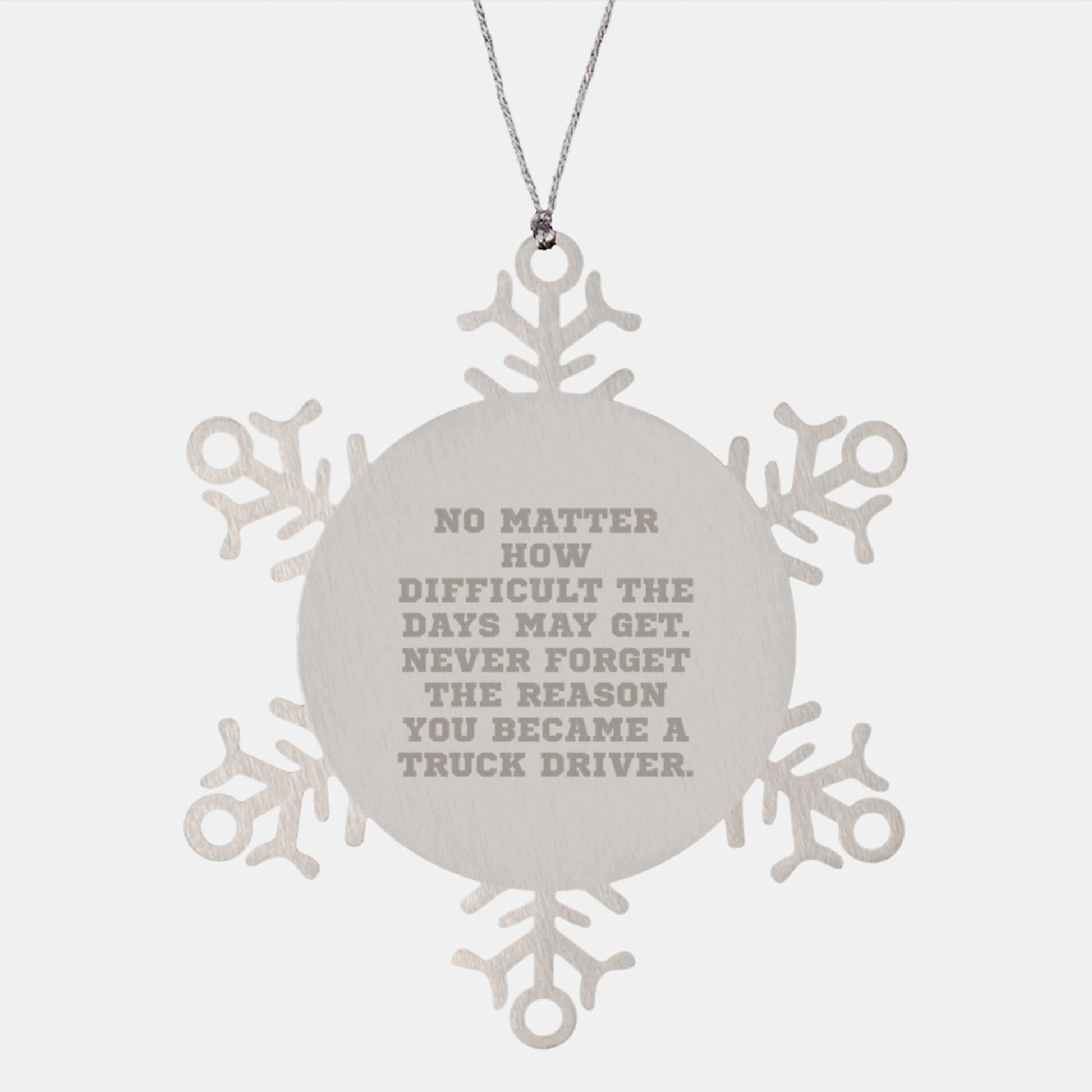 Snowflake Ornament Inspirational Truck Driver Gifts from Friends, Perfect for Christmas Unique Presents for Men on the Road - Image 1