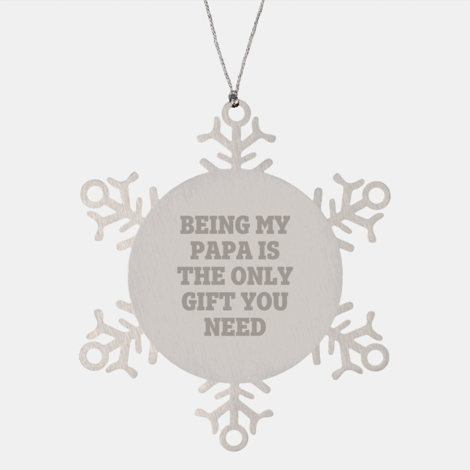 Funny Papa Snowflake Ornaments Gifts from Friends for Men - Image 1