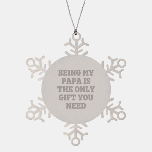 Funny Papa Snowflake Ornaments Gifts from Friends for Men - Image 1