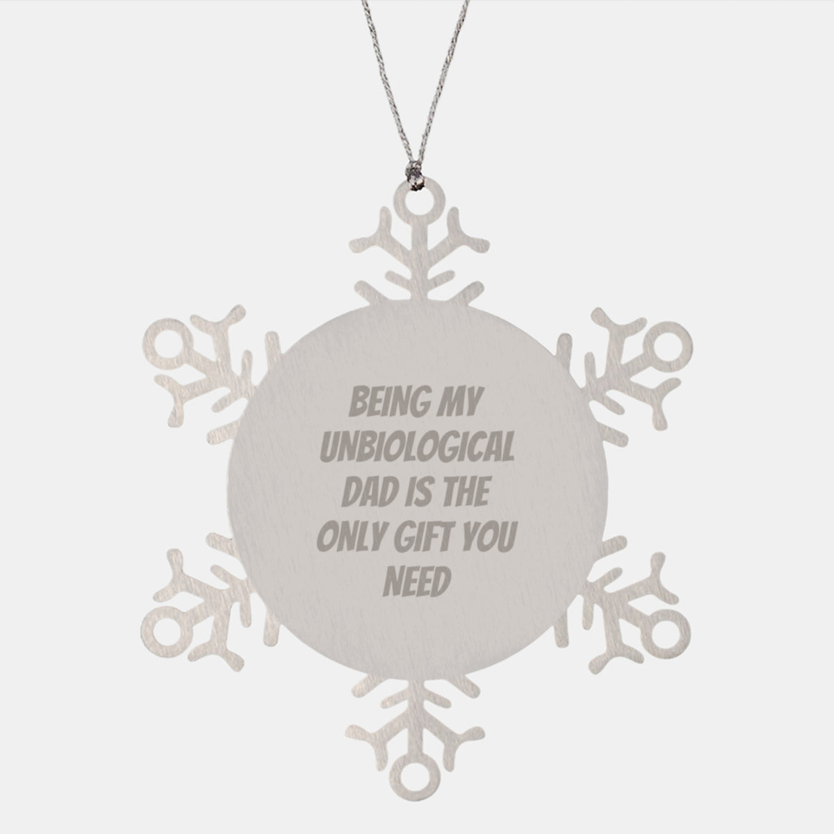 Snowflake Christmas Ornament for a Son, 'Being My Unbiological Dad' Gift - Image 1