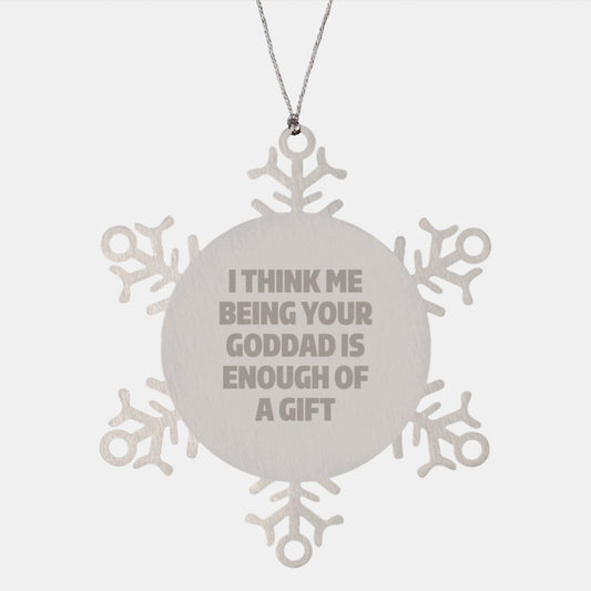 Funny Goddad Gifts, Unique Snowflake Ornament for Dad, Christmas Unique Gifts from Men - Image 1