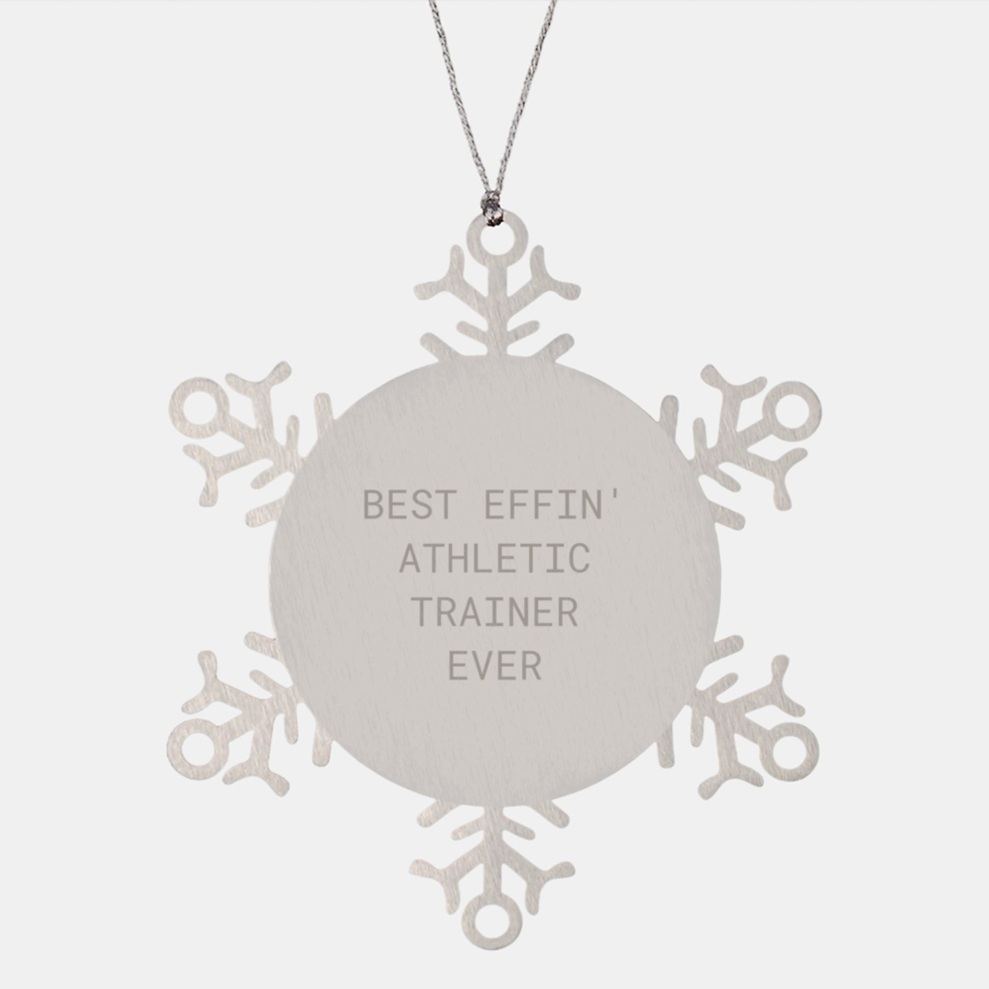 Funny Athletic Trainer Gifts: Snowflake Ornament 'Best Effin' Ever' for Men or Women from Coworkers or Friends - Image 1