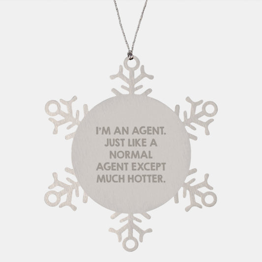 Funny Agent Snowflake Ornaments Gifts from Friends to Coworkers for Christmas - Image 1