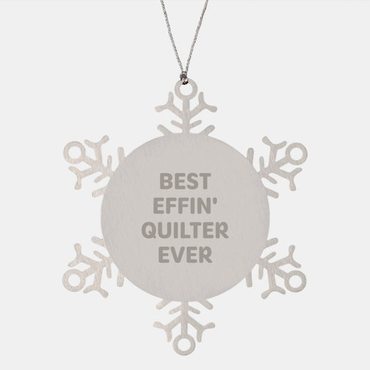 Quilter Snowflake Ornament for Him Holiday Gift – Best Quilter Ever - Image 1