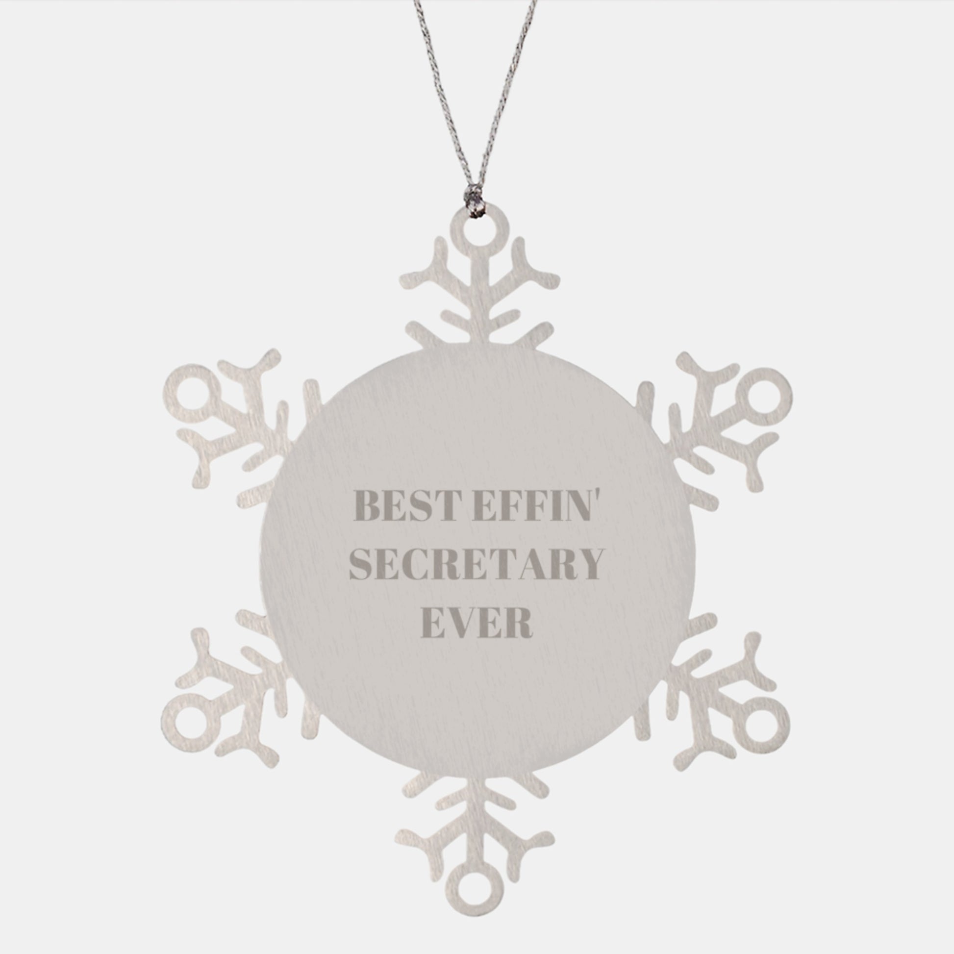 Funny Snowflake Ornaments Gifts for Secretary, Best Effin' Secretary Ever, Christmas Unique Gifts from Men to Women Friends Family Coworkers - Image 1