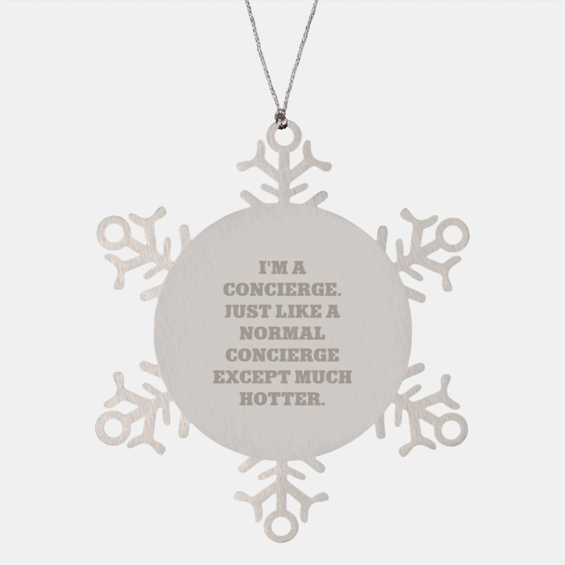 Funny Concierge Gifts, Unique Snowflake Ornament for Friends, Family, Coworkers, or Men, Christmas Unique Gifts from Friends, Perfect for Concierges, Hotter Than Normal Concierge, Funny Snowflake - Image 1