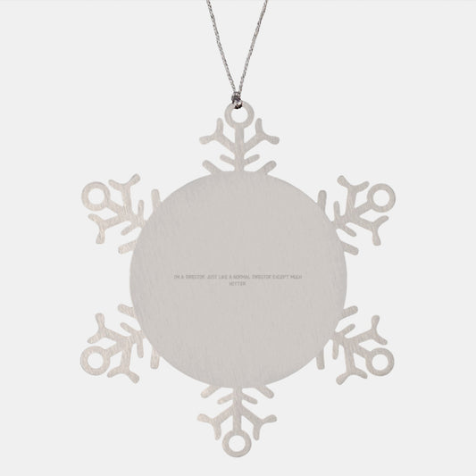 Funny Director Snowflake Ornament Gifts for Men, Women, Friends, Coworkers, Family, Holiday Unique Present Ideas - Image 1