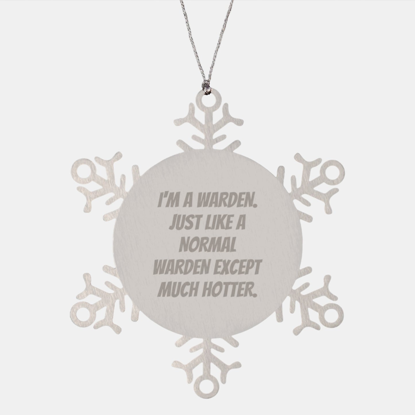 Funny Warden Christmas Unique Gifts from Men to Warden Friends, Snowflake Ornament for Christmas Unique Gifts, Warden Themed Decoration - Image 1