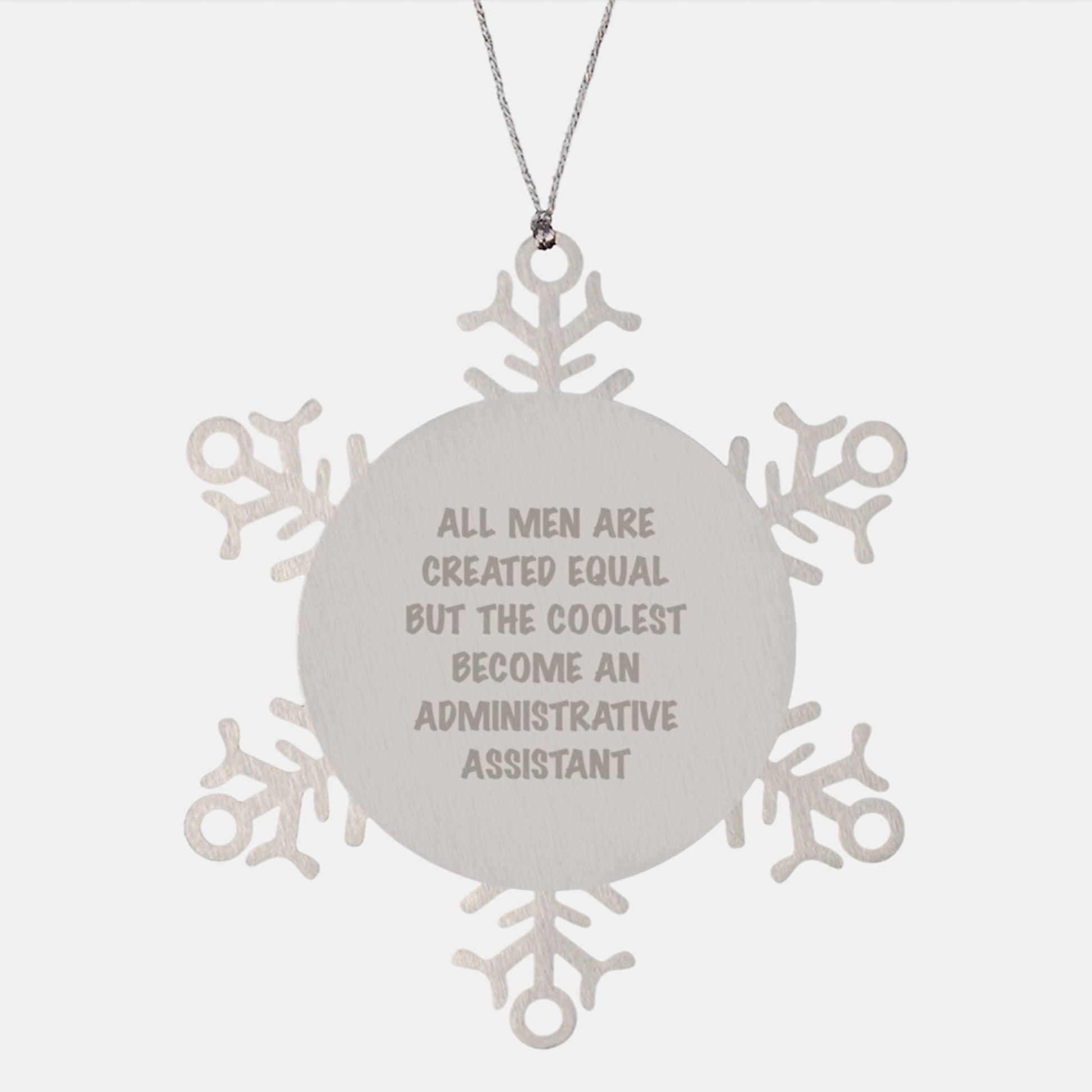 Funny Administrative Assistant Snowflake Ornaments Gifts from Men, Unique Christmas Decorations for Office Workers, Snowflake Gift Ideas for Christmas - Image 1