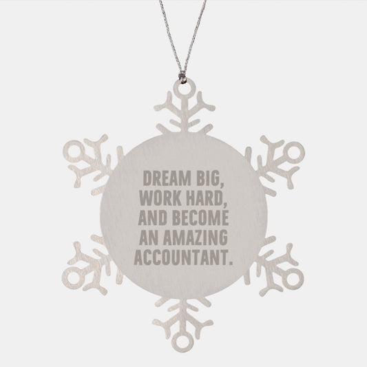 Gifts from Friends and Family for Amazing Accountants - Snowflake Ornament with Inspirational Quote - Christmas Unique Presents - Image 1