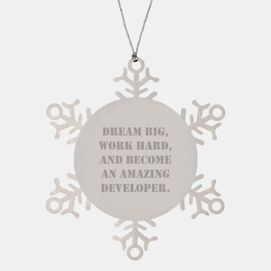 Funny Developer Gifts from Friends and Family, Snowflake Ornament for Him or Her, Christmas Unique Ideas for Coders, \ - Image 1