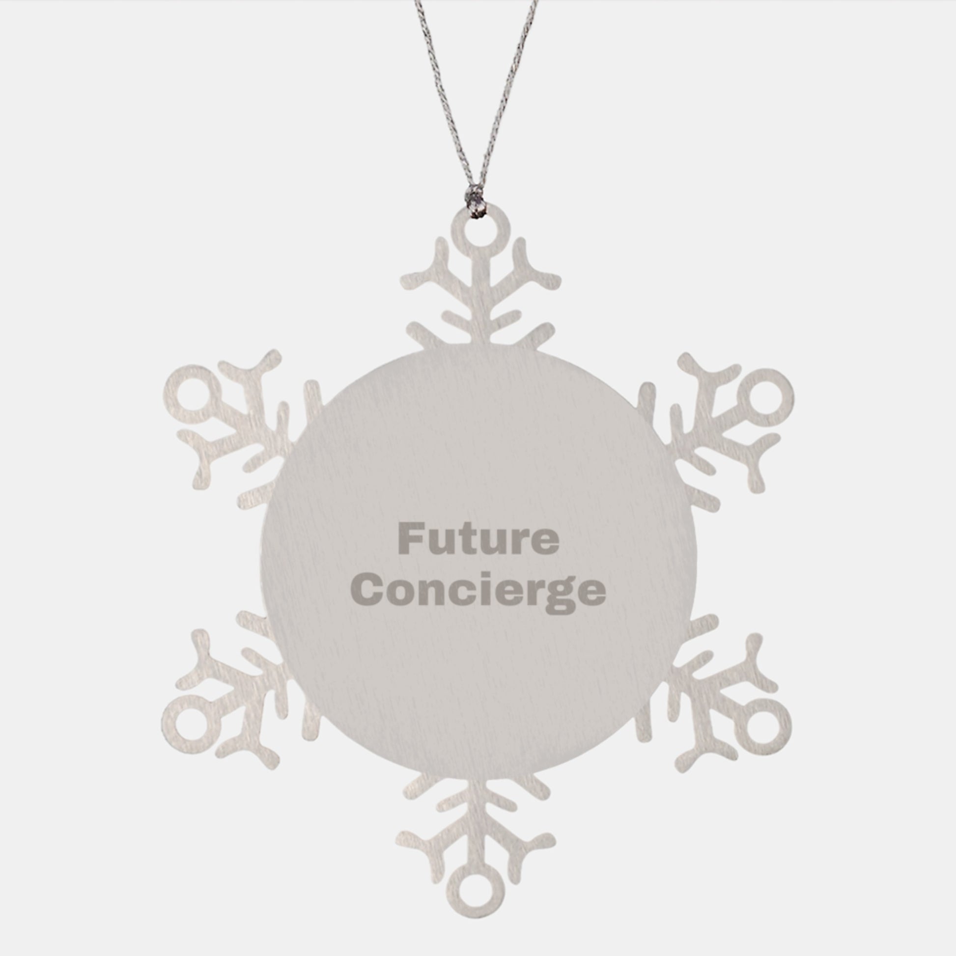 Gifts from Friends and Family for Concierge Men and Women, Funny Future Concierge Christmas Unique Gifts Snowflake Ornament - Image 1