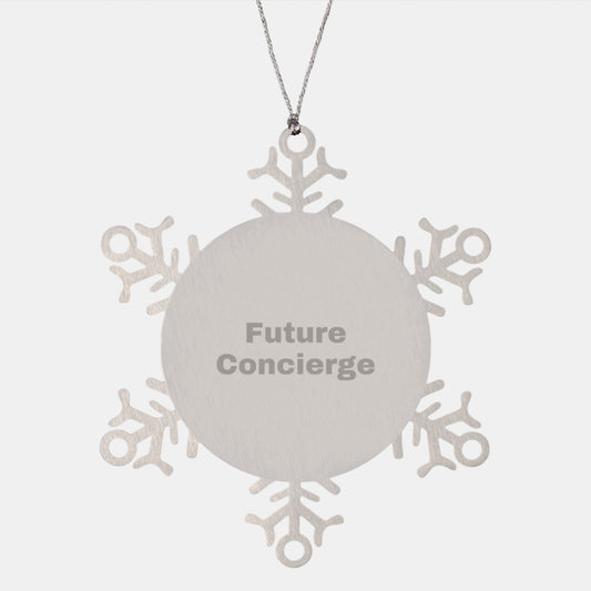 Gifts from Friends and Family for Concierge Men and Women, Funny Future Concierge Christmas Unique Gifts Snowflake Ornament - Image 1