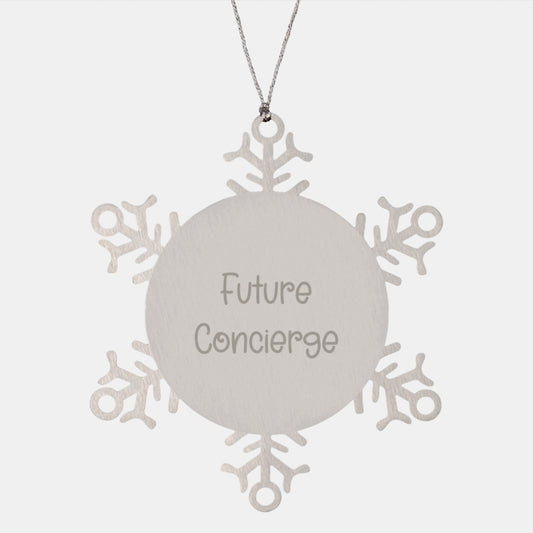 Christmas Concierge Gifts from Men, Funny Quotes Snowflake Ornament, Unique Gifts for Concierge Men - Image 1