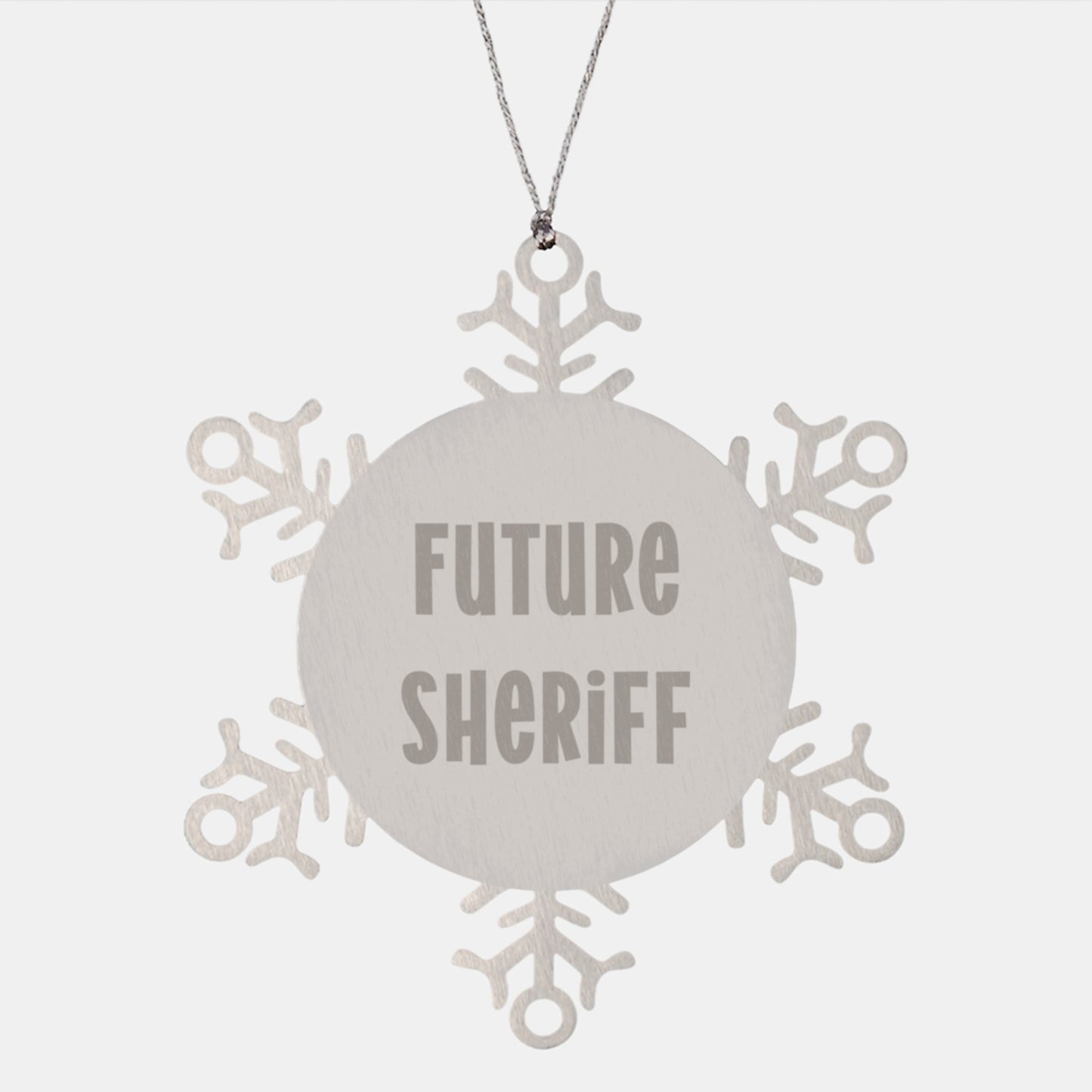 Funny Sheriff Gifts from Friends for Future Sheriff Snowflake Ornament, Unique Christmas Unique Gifts - Image 1