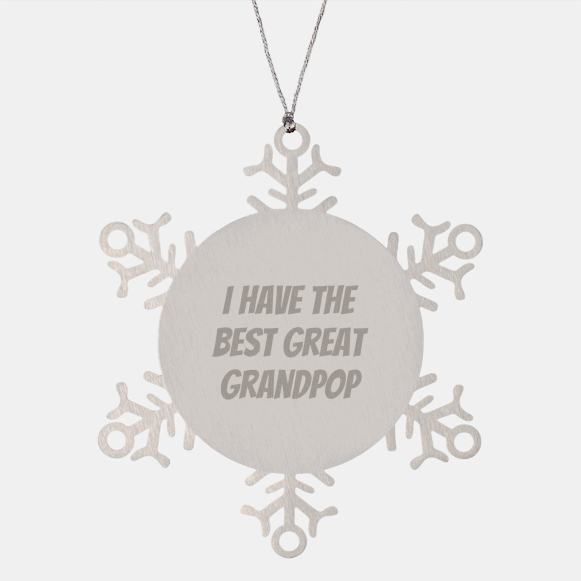 Funny Grandpop Gifts from Men, Snowflake Ornament, Great Grandpop Quotes for Christmas Unique Gifts - Image 1