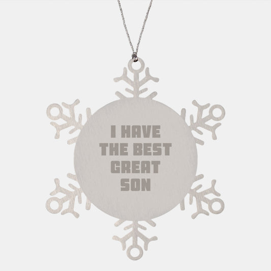 Son Snowflake Ornament Unique Gifts from Mom to Son, Funny Inspirational Quote, Christmas Unique Gifts for Men, Women, Friends, Family, and Coworkers - Image 1