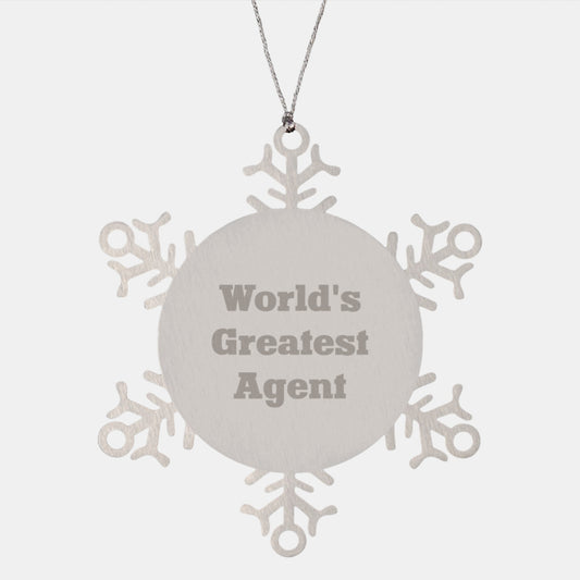 Funny Agent Snowflake Ornament, Gifts from Men to Agent, Unique Christmas Unique Gifts for Agent - Image 1