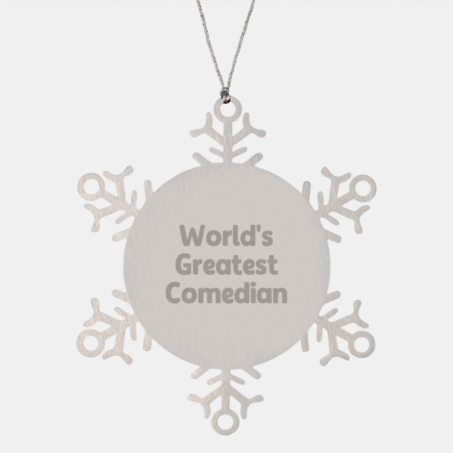 Funny Comedian Gifts from Friends, Unique Comedian Snowflake Ornament for World's Greatest Comedian Lover, Christmas Unique Gifts for Comedian Men - Image 1