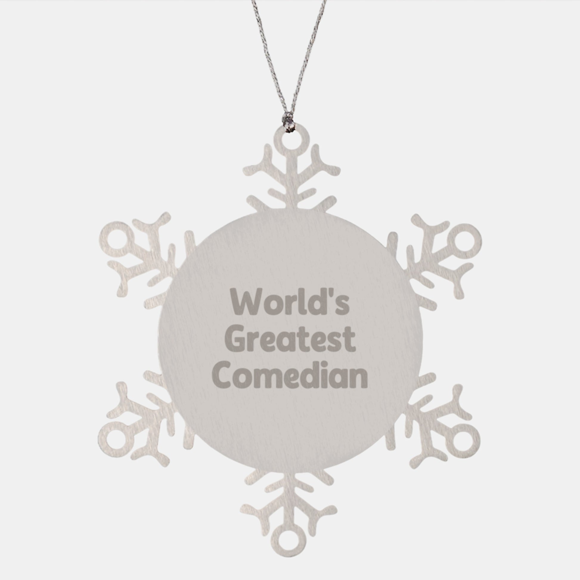 Funny Comedian Gifts from Friends, Unique Comedian Snowflake Ornament for World's Greatest Comedian Lover, Christmas Unique Gifts for Comedian Men - Image 1
