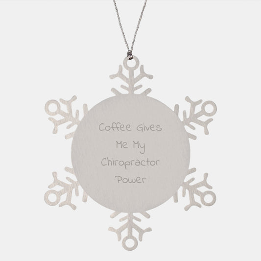 Family Chiropractor Snowflake Christmas Ornament Gift Coffee Gives Power - Image 1