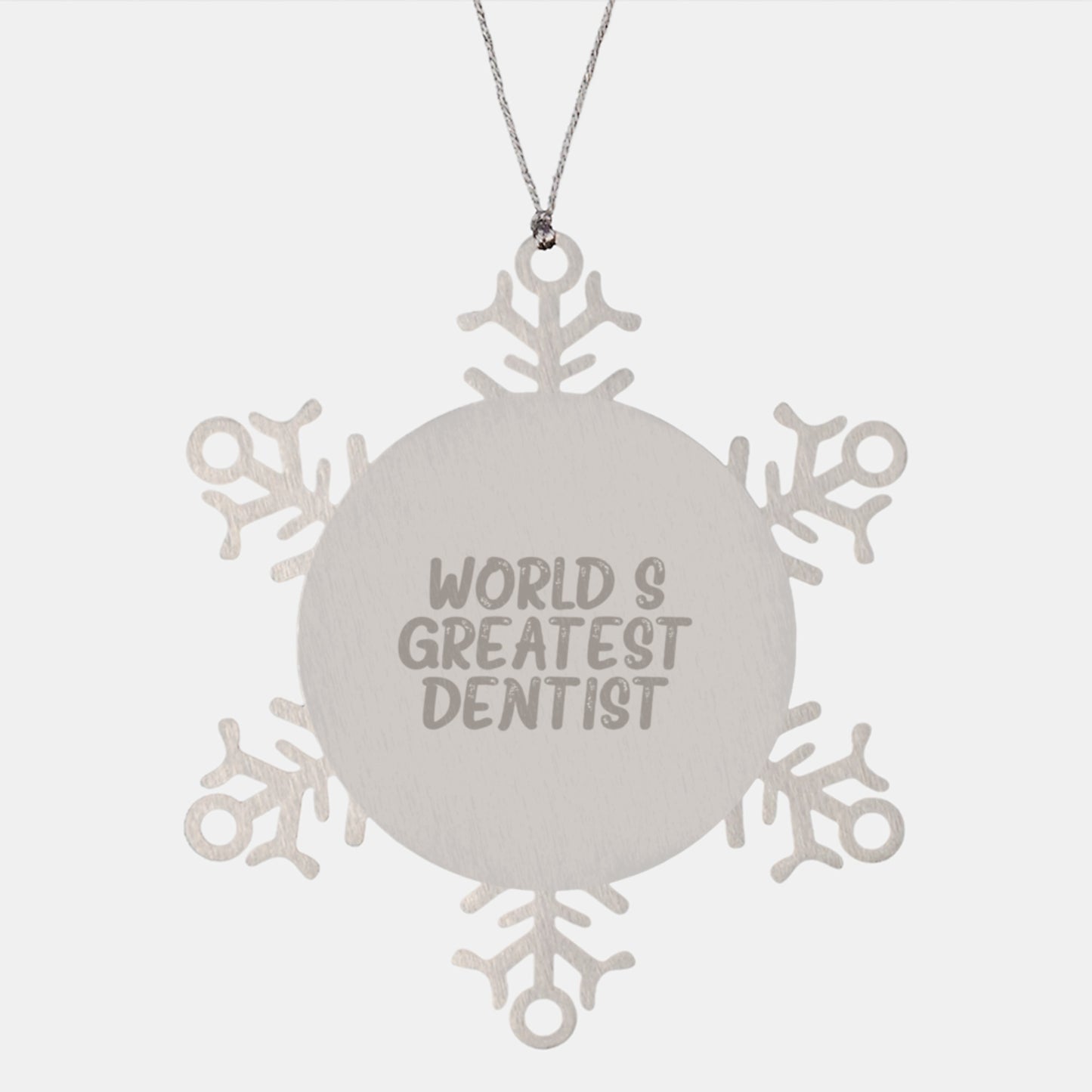 Funny Christmas Unique Gifts from Friends for the World's Greatest Dentist Snowflake Ornament - Image 1