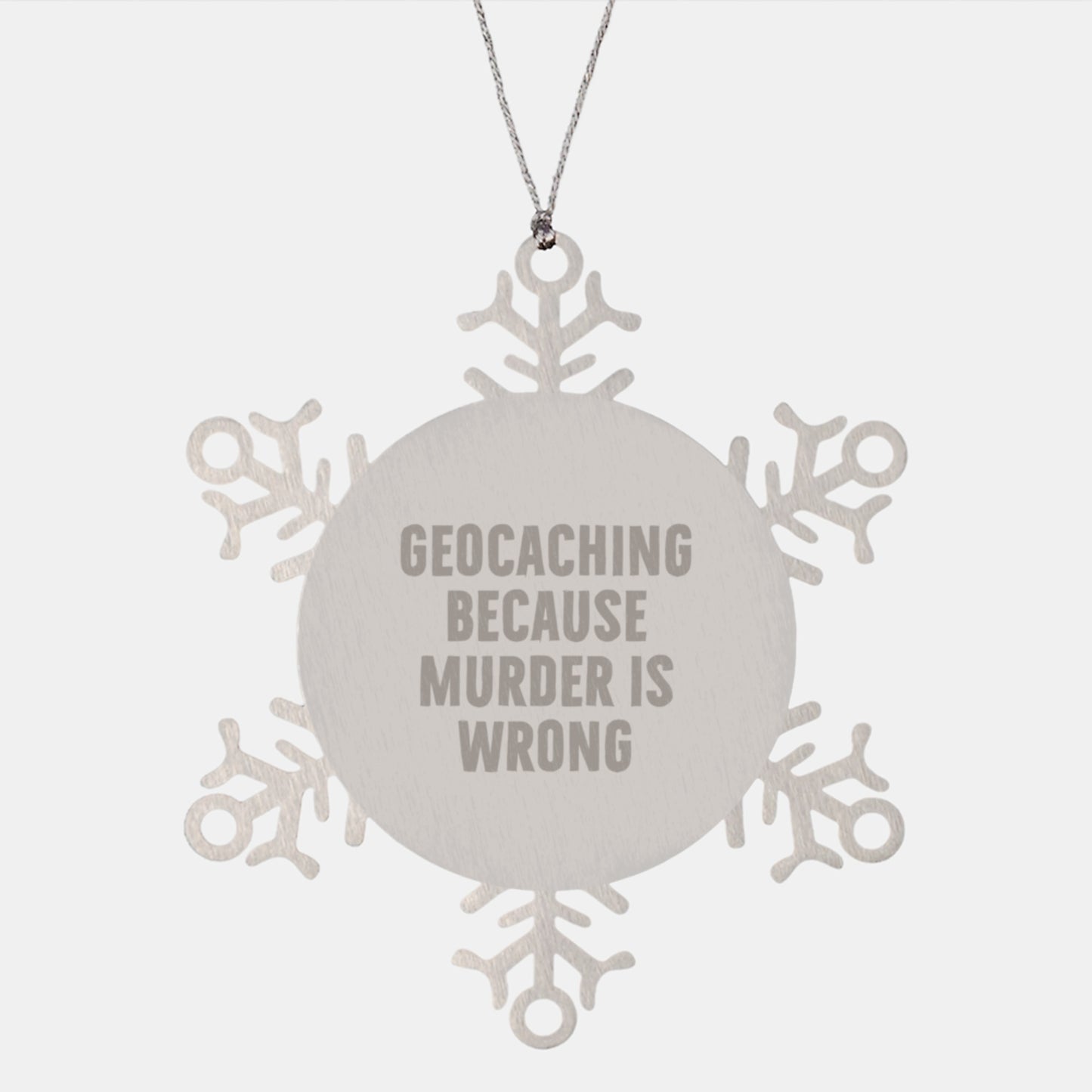Geocaching Adventurer Snowflake Ornament Funny Geocaching Gifts for Men Women Friends Family Christmas Unique Presents from Geocaching Enthusiasts - Image 1