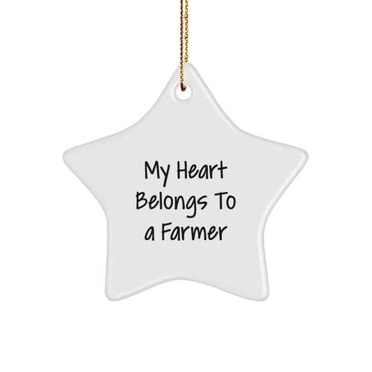 Funny Farmer Star Ornament, Gifts from Family for Farmer Men, Christmas Unique Gifts - Image 1