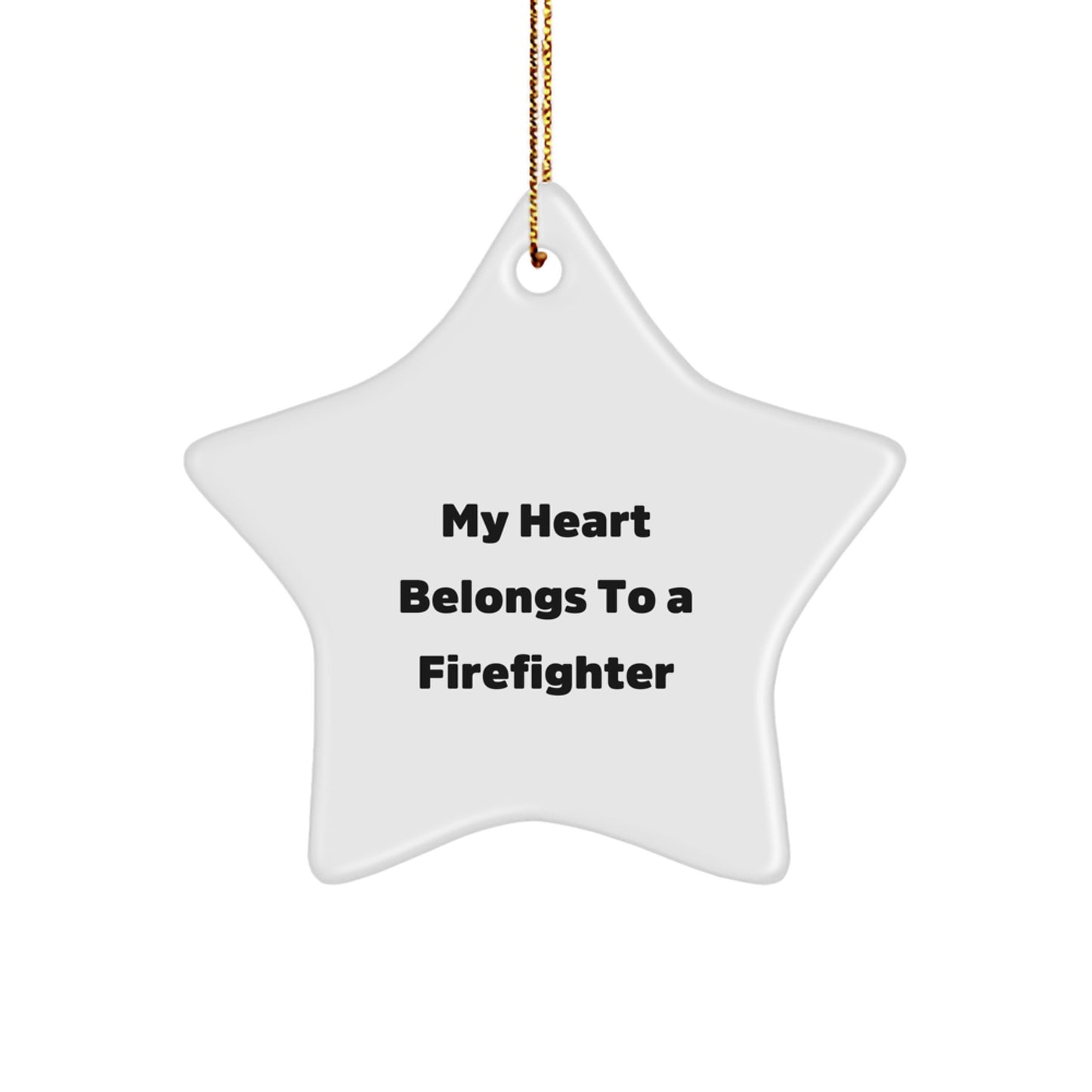 Funny Firefighter Gifts from Men to Firefighter, Firefighter Star Ornament, Christmas Unique Gifts - Image 1