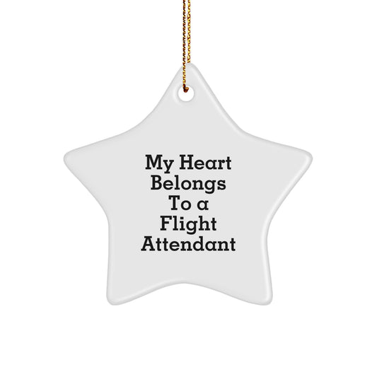 Funny Flight Attendant Gifts for Her, Star Ornament, Christmas Unique Presents from Men to Women - Image 1