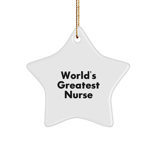 Funny World's Greatest Nurse Star Ornament, Gifts for Nurses from Friends and Family, Unique Christmas Unique Gifts - Image 1