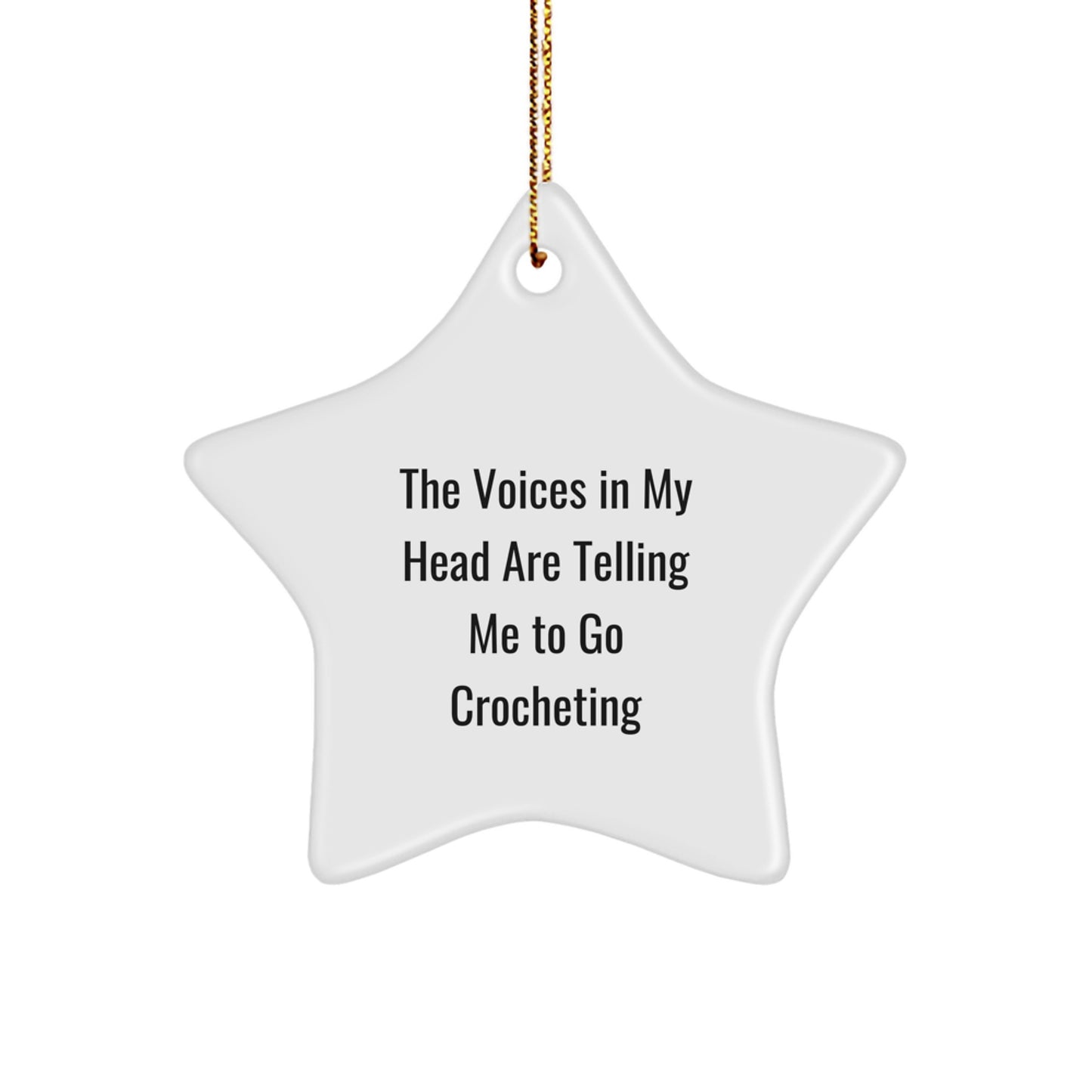 Funny Star Ornament Gift for Crocheting Friends and Family, Unique Crocheting Christmas Unique Gifts from Men to Women - Image 1