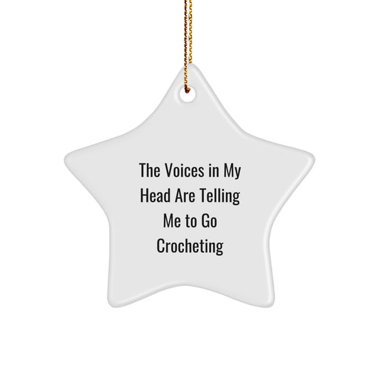 Funny Star Ornament Gift for Crocheting Friends and Family, Unique Crocheting Christmas Unique Gifts from Men to Women - Image 1
