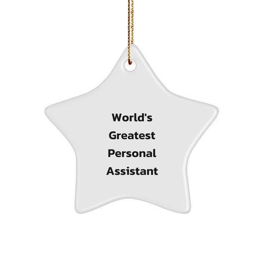 Funny Personal Assistant Gifts from Friends, Unique Star Ornament for Men, World's Greatest Personal Assistant Christmas Unique Gifts - Image 1