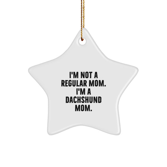 Funny Dachshund Dog Mom Gifts for Him Her Men Women Friends Family, Star Ornament for Christmas Unique Gifts from Mom to Dachshund Dog Lover - Image 1
