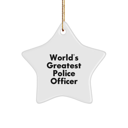Funny Police Officer Star Ornament Gifts from Friends for Christmas Unique - Image 1