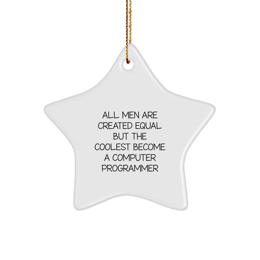 Funny Computer Programmer Gifts Star Ornament for Men Friends Family - Computer Programmer Quotes, Star Shaped Home Decoration, Christmas Unique Gifts from Friends, Coworkers, Family - Image 1