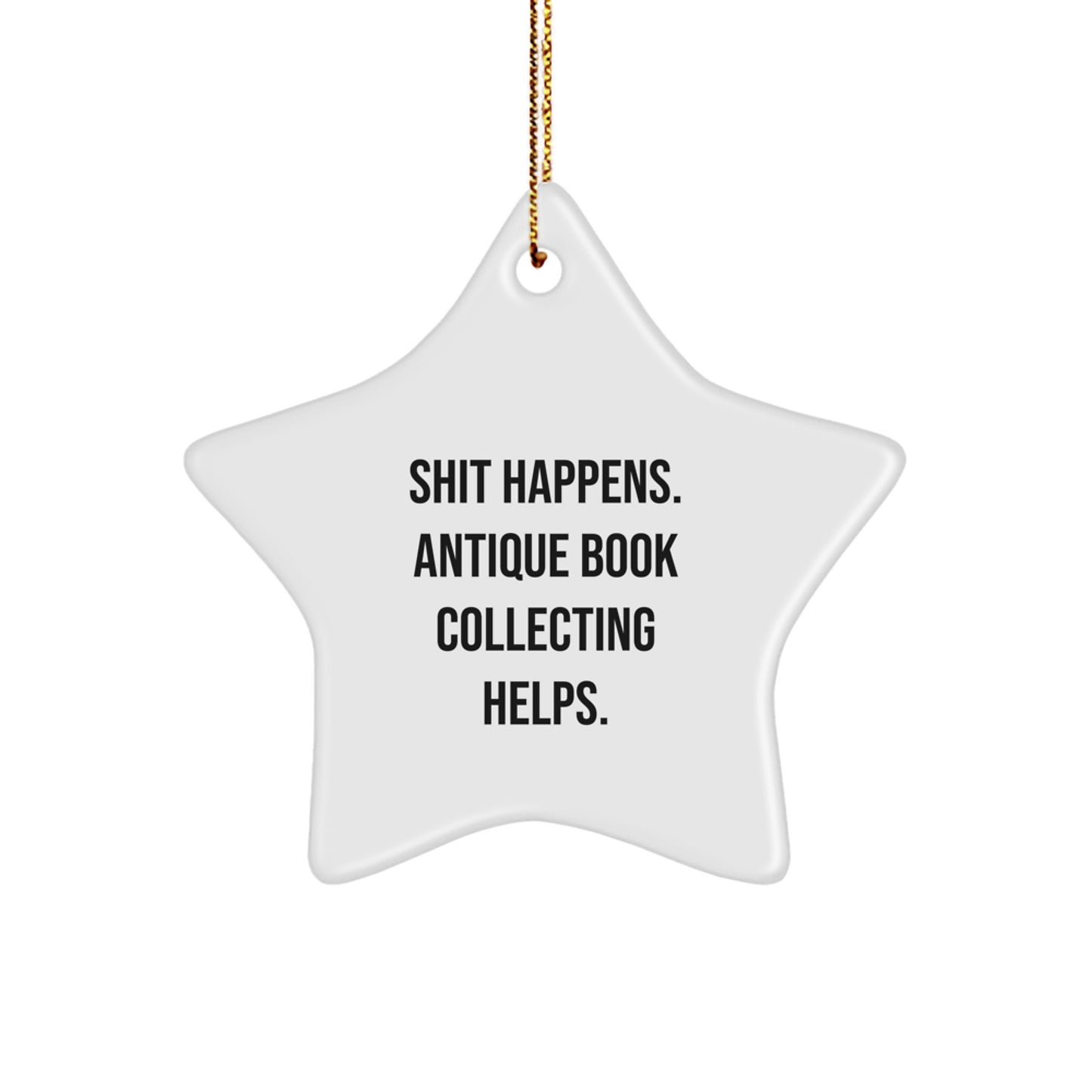 Funny Antique Book Collecting Gifts from Friends for Men Star Ornament - Image 1
