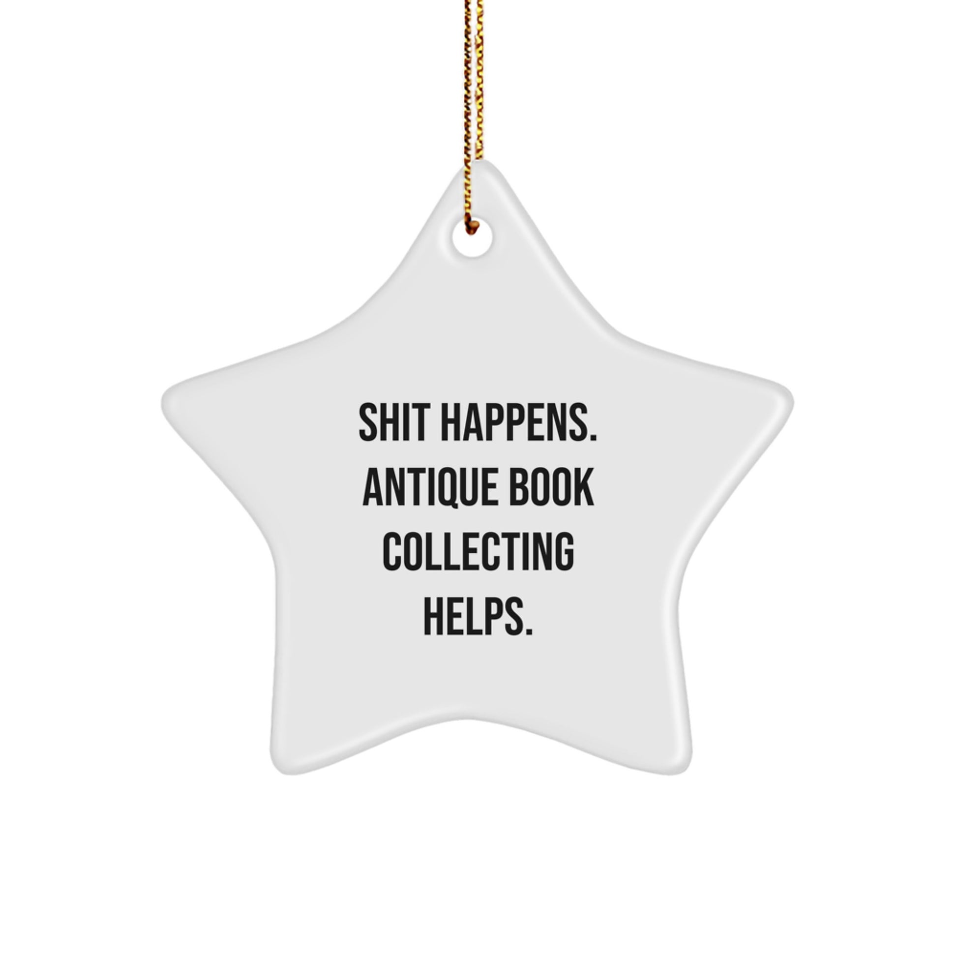 Funny Antique Book Collecting Gifts from Friends for Men Star Ornament - Image 1